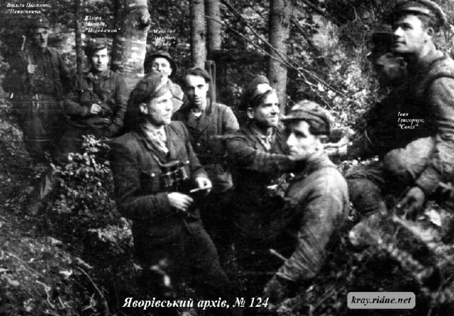 124.Матвіїв Юліан"Недобитий";Палинюк Василь, "Ненаситець";Лукинюк Микола, "Бомба";Довганюк Дмитро,"Сокіл";Григорчук Іван